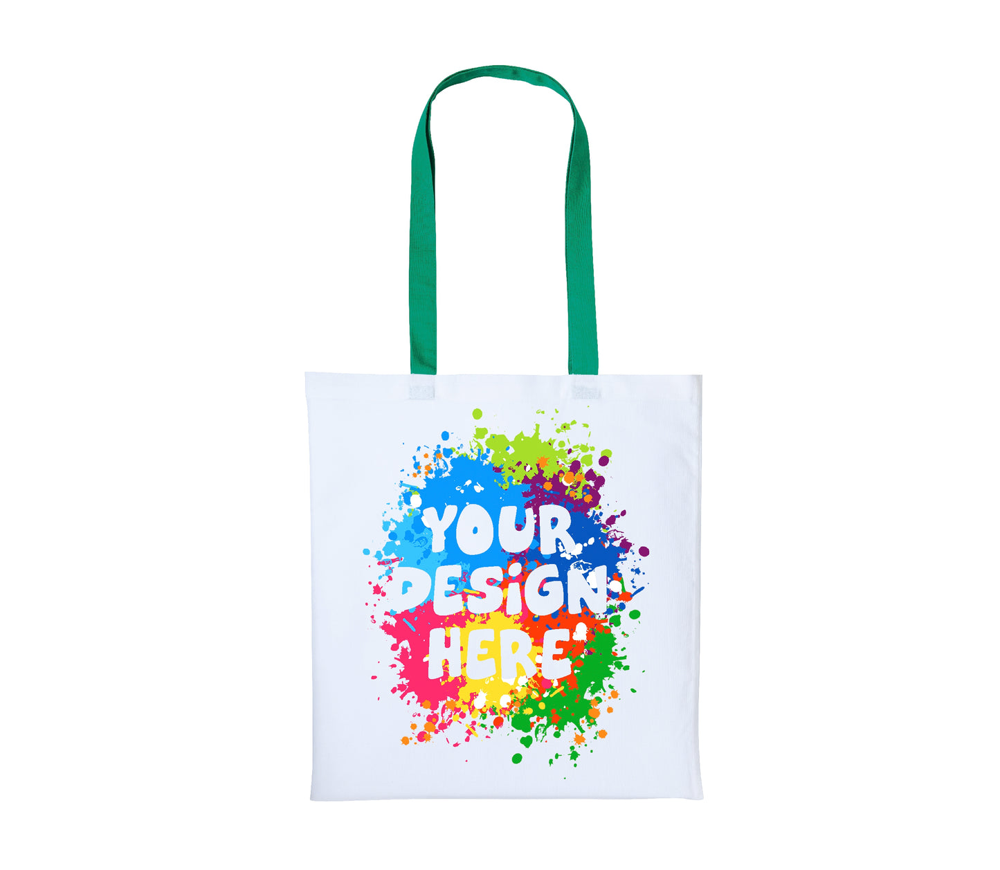 Set of Long Handle White Cotton Shoppers with Your Custom Printed Design