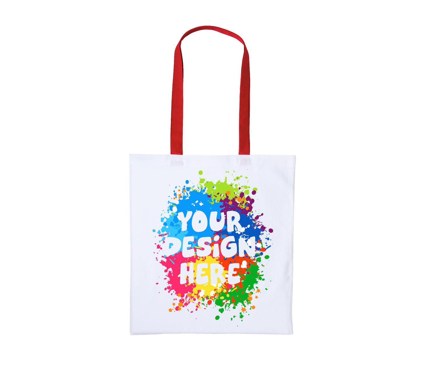 Set of Long Handle White Cotton Shoppers with Your Custom Printed Design