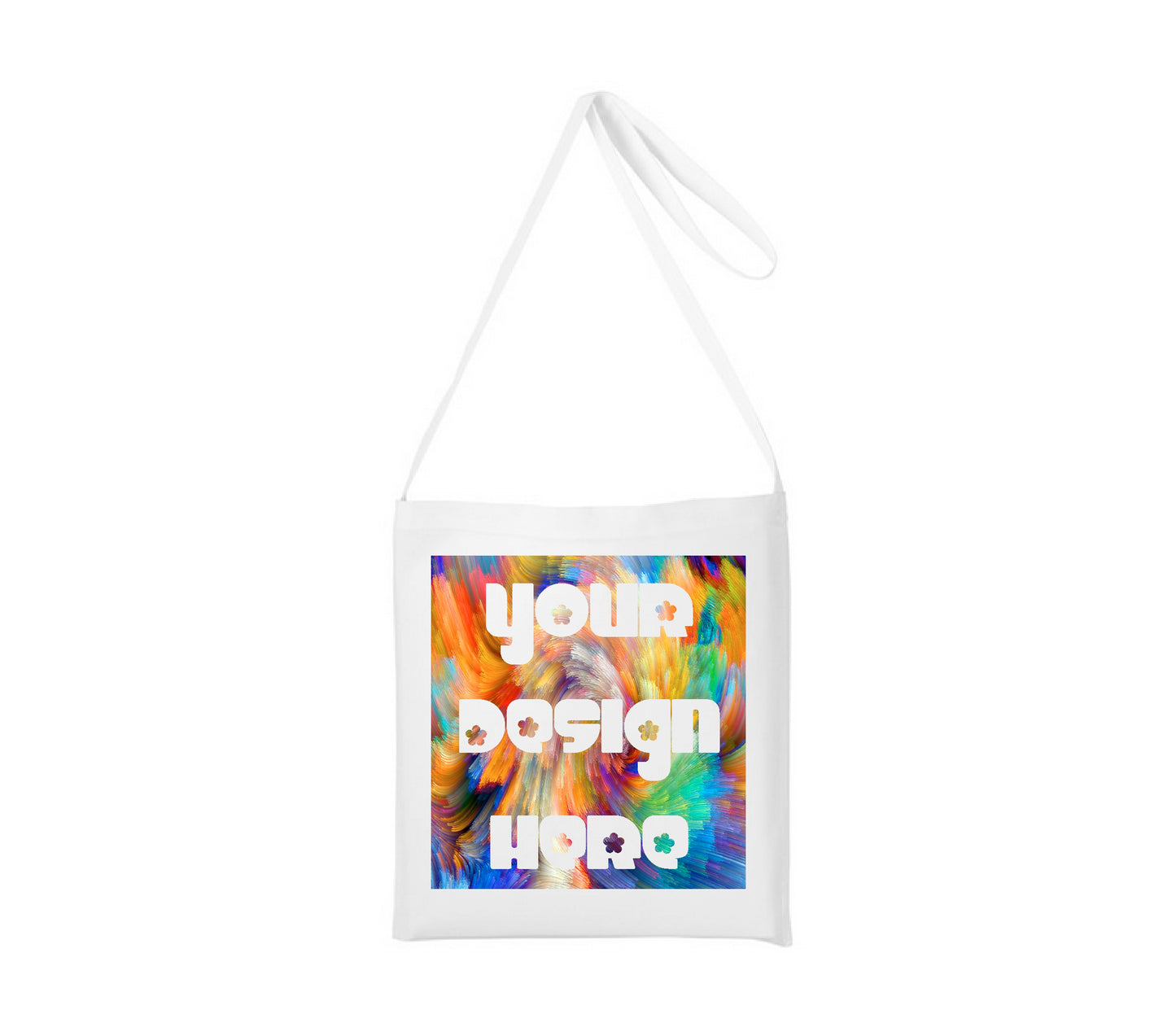 Set of One Handle White Cotton Shoppers with Your Custom Printed Design